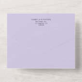 Lavender Lilac Elegante Botanische Hochzeit mit Fl All In One Einladung (Rückseite)