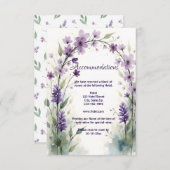 Lavender & Lilac Floral Arch Accommodations Begleitkarte (Vorne/Hinten)