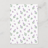 Lavender & Lilac Floral Arch Accommodations Begleitkarte (Rückseite)