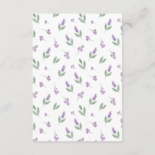 Lavender & Lilac Floral Arch Accommodations Begleitkarte (Rückseite)