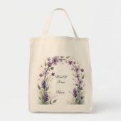 Lavender Lilac Floral Arch Bridal Party  Tragetasche (Vorne)