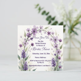 Lavender & Lilac Floral Arch Bridal Shower Einladung