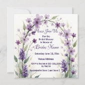 Lavender & Lilac Floral Arch Bridal Shower Einladung (Vorderseite)