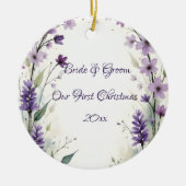 Lavender Lilac Floral Arch Christmas Keramik Ornament (Vorne)