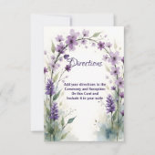 Lavender & Lilac Floral Arch Directions Card Dankeskarte (Vorderseite)