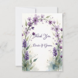Lavender & Lilac Floral Arch Photo Thank you Card Dankeskarte