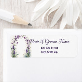 Lavender Lilac Floral Arch Return Address