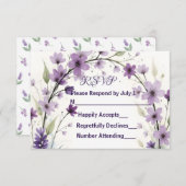 Lavender Lilac Floral Arch RSVP Card (Vorne/Hinten)