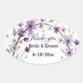 Lavender & Lilac Floral Arch Thank you Ovaler Aufkleber (Vorderseite)