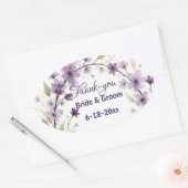 Lavender & Lilac Floral Arch Thank you Ovaler Aufkleber (Umschlag)