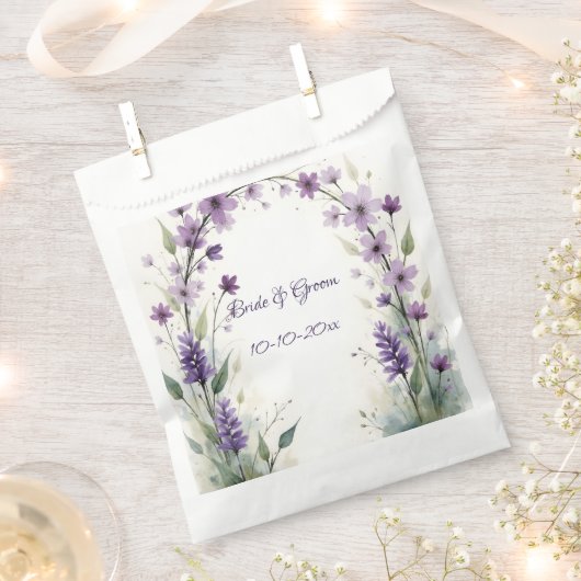 Lavender Lilac Floral Arch Wedding Favor Bag Geschenktütchen (Ausgeschnitten)