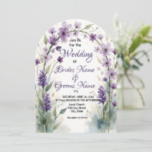 Lavender Lilac Floral Arch Wedding Watercolor