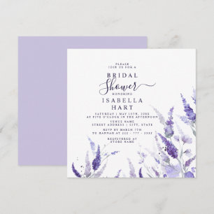 Lavender Lilac Floral Botanisches Brautparty Einladung