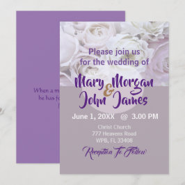 Lavender Lilac Floral Rose Hochzeit Einladung