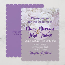 Lavender Lilac Floral Rose Wedding Einladung