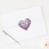 Lavender Lilac Floral Rose Wedding Herz-Aufkleber (Umschlag)