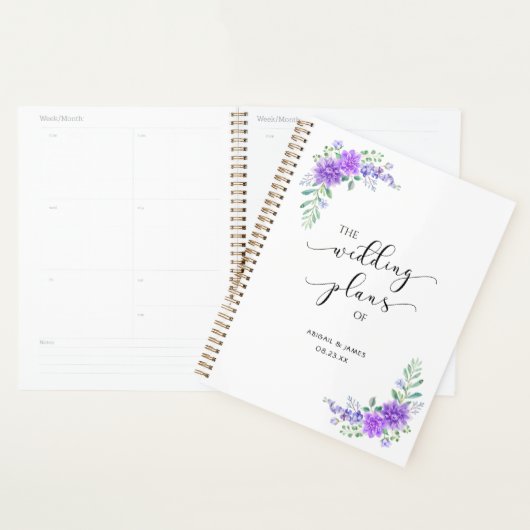 Lavender Lilac Floral Wedding Planner Planer (Anzeige)
