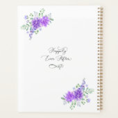 Lavender Lilac Floral Wedding Planner Planer (Rückseite)