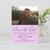 Lavender Lilac Foto Save the Date Einladung (Stehend Vorderseite)