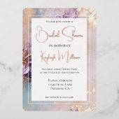 Lavender Lilac Gold Aqua Brautparty Folieneinladung (Vorderseite)