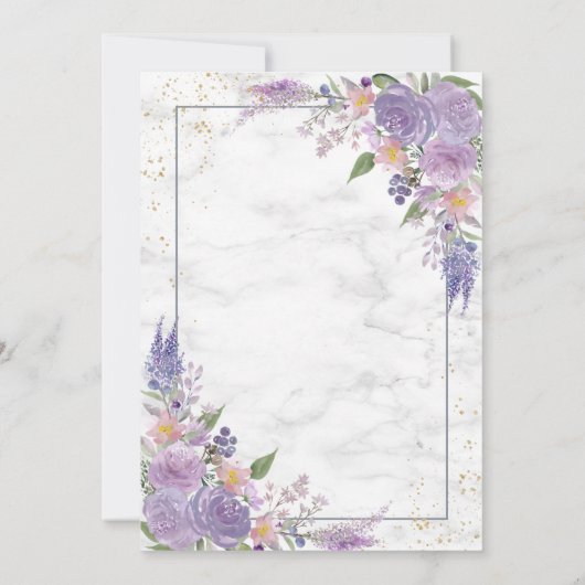 Lavender Lilac Gold Vellum Overlay Foto Hochzeit Einladung (Rückseite)