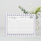 Lavender Lilac Gray Brautparty Rezept Card (Stehend Vorderseite)