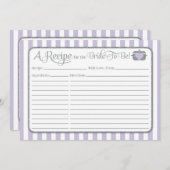 Lavender Lilac Gray Brautparty Rezept Card (Vorne/Hinten)