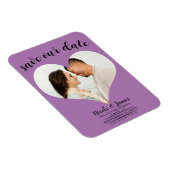 Lavender Lilac Heart Foto Wedding Save the Date Magnet (Rechte Seite)