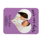 Lavender Lilac Heart Foto Wedding Save the Date Magnet (Horizontal)