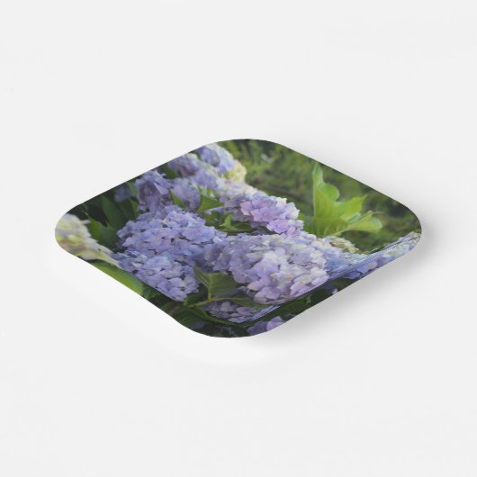 Lavender & Lilac Hortensia Hydrangea Blume Pappteller (Gewinkelt)