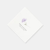 Lavender Lilac Hydrangea Personalized Wedding Serviette (Ecke)