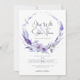 Lavender Lilac Lila Floral Boho Save the Date Einladung