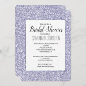 Lavender Lilac Lila Glitzer Brautparty Einladung (Vorne/Hinten)