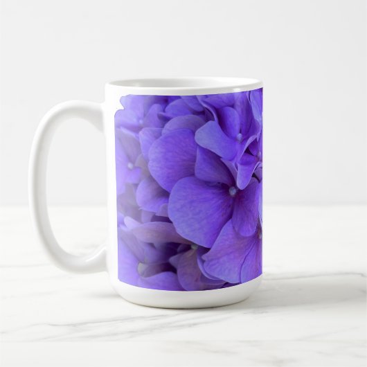 Lavender lilac lila Hydrangeas violette Blumen Kaffeetasse (Links)