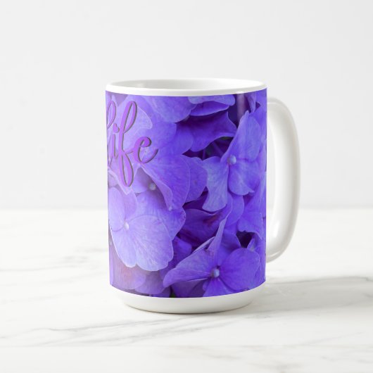 Lavender lilac lila Hydrangeas violette Blumen Kaffeetasse (VorderseiteRechts)