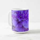 Lavender lilac lila Hydrangeas violette Blumen Kaffeetasse (Vorderseite Links)