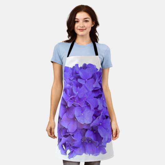 Lavender lilac lila Hydrangeas violette Blumen Schürze (Getragen)