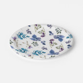 Lavender Lilac Lila Iris Frühlingsfloral Chic Pappteller (Schrägansicht)