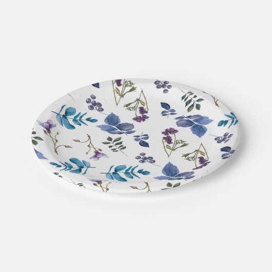 Lavender Lilac Lila Iris Frühlingsfloral Chic Pappteller (Schrägansicht)