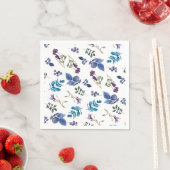 Lavender Lilac Lila Iris Frühlingsfloral Chic Serviette (Beispiel)