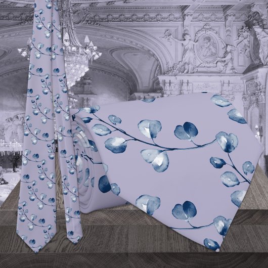 Lavender Lilac Lila Navy Eukalyptus Wedding Krawatte