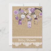 Lavender Lilac Mason Jar Baby Dusche Einladung (Vorderseite)