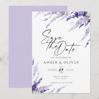 Lavender Lilac Mauve Floral Elegant Save the Date