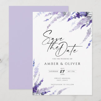Lavender Lilac Mauve Floral Elegant Save the Date Einladung