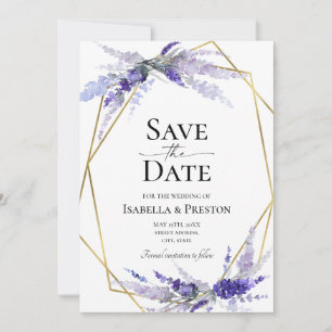 Lavender Lilac Mauve Floral Wedding Save the Date Einladung
