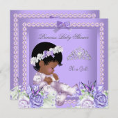 Lavender Lilac Pearl Gray Baby Shower Girl Einladung (Vorne/Hinten)