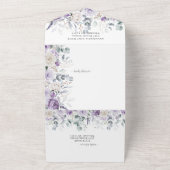 Lavender Lilac Purple Peonies Greenery Wedding All In One Einladung (Außenbereich)