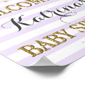 Lavender Lilac und Gold Girl Baby Sprinkle Willkom Poster (Ecke)