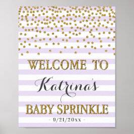 Lavender Lilac und Gold Girl Baby Sprinkle Willkom Poster