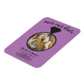 Lavender Lilac Wedding Ring Foto Save the Date Magnet (Linke Seite)